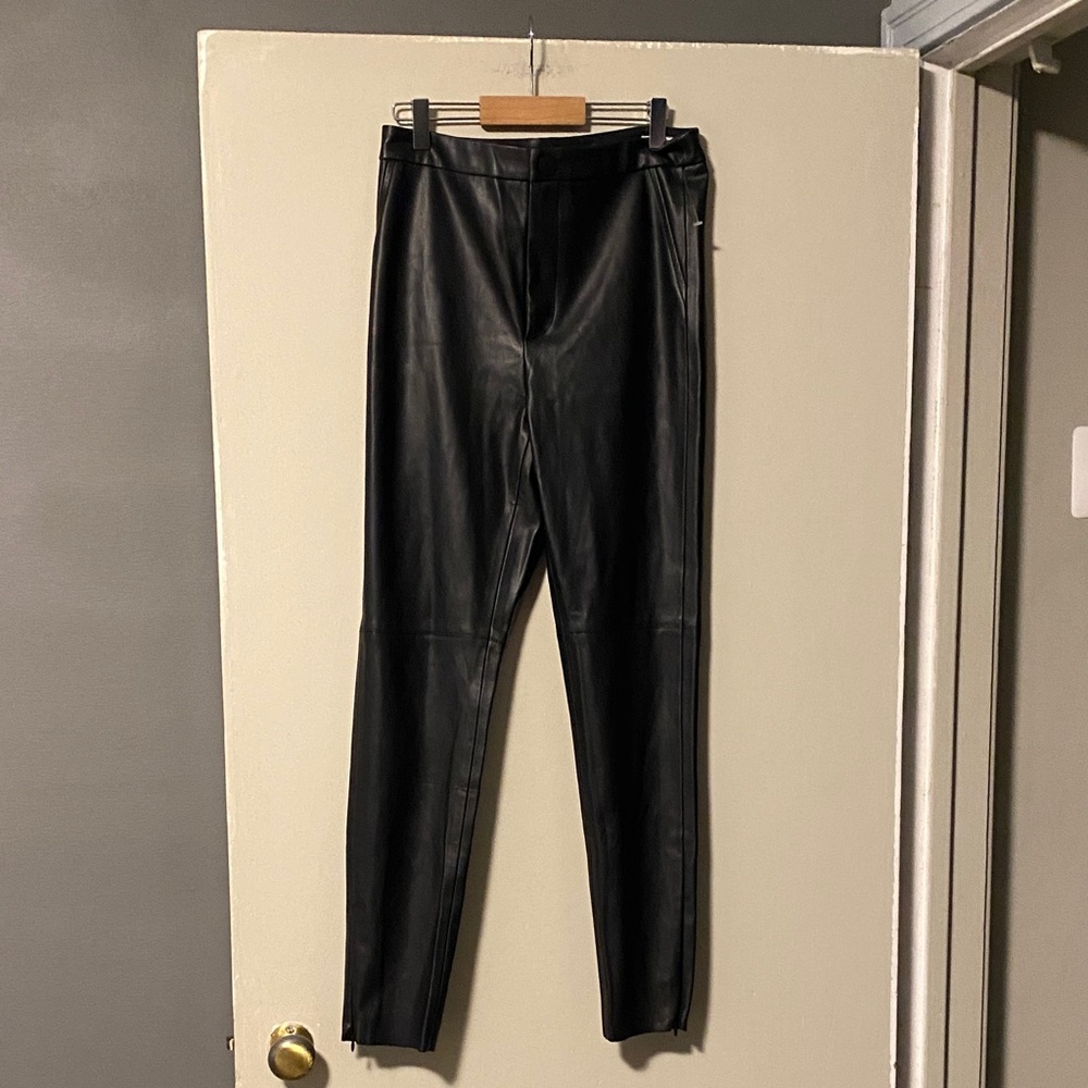 Zara Black Leather-Style Trousers